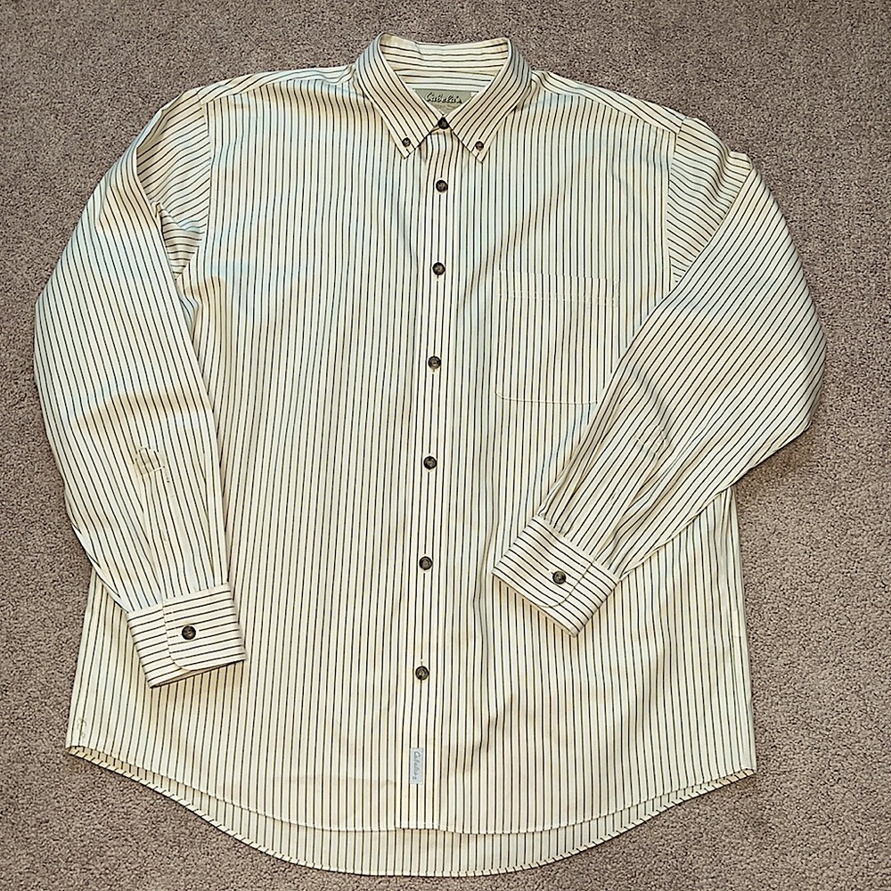 Cabela’s stripped button up shirt size Large